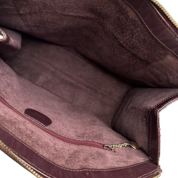 Gucci domed top red grey & burgundy python leather satchel - Picture 7 of 15